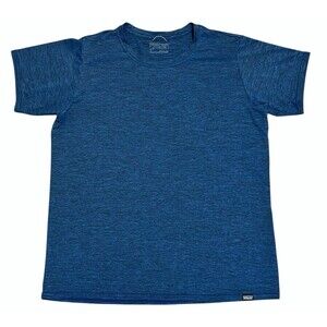 PATAGONIA Blue X-Dye Capilene Short Sleeve Tee Shirt Outdoors Running Hiking L